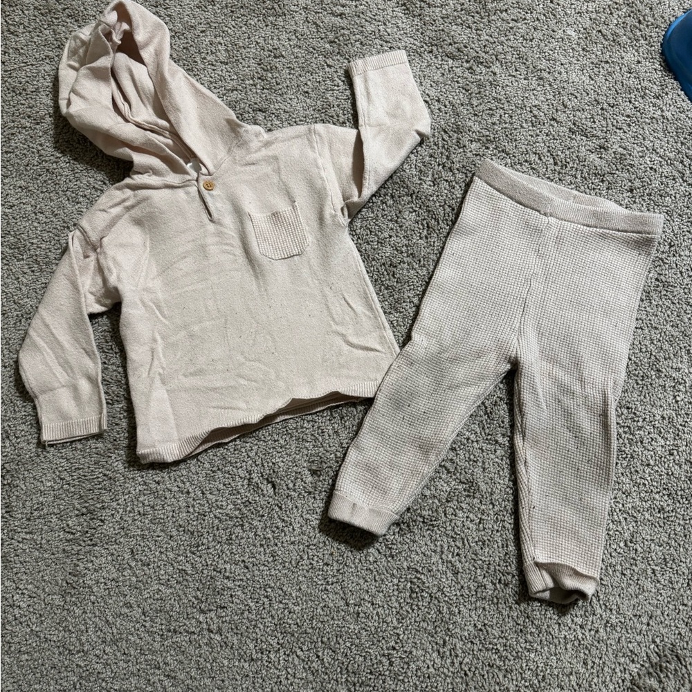 Neutral Pink Girl 18 Months Matching Set with Hoodie